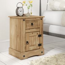 Waxed pine store bedside tables